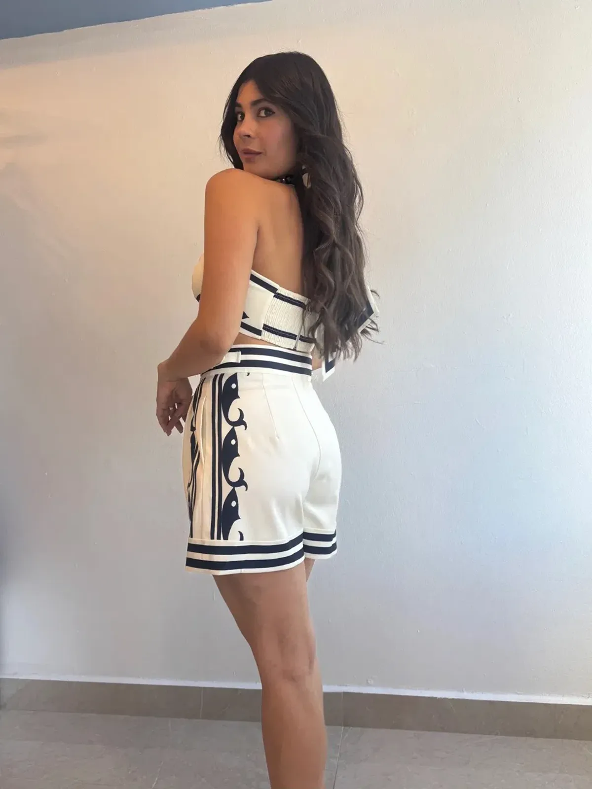 Alemais Marine Striped Bralette & Shorts Set White Size 10 AU - Image 17