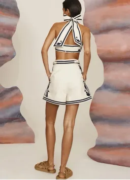Alemais Marine Striped Bralette & Shorts Set White Size 10 AU for rent on The Volte - image 13