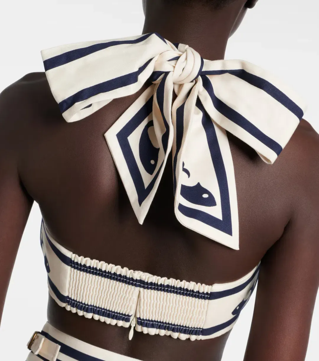 Alemais Marine Striped Bralette & Shorts Set White Size 10 AU for rent on The Volte - main image