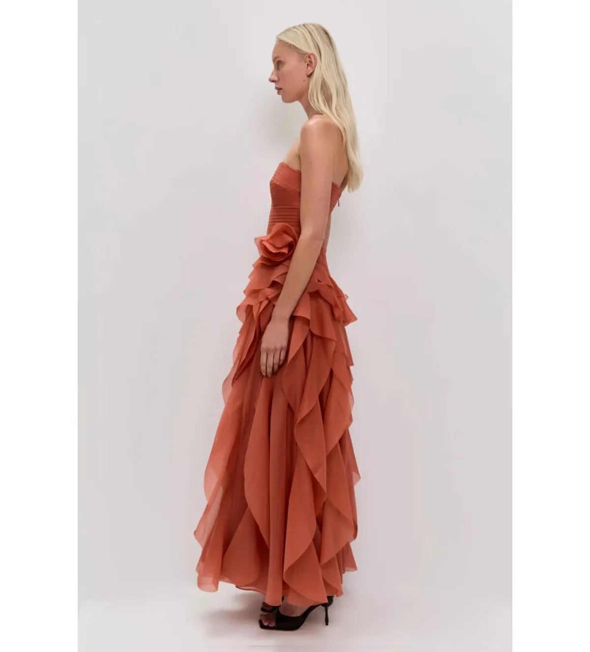 Aje Canyon Maxi Gown Coral Clay Size 8 - Image 3