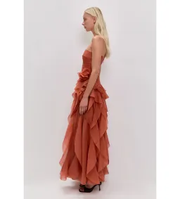 Aje Canyon Maxi Gown Coral Clay Size 8 for rent on The Volte - image 3