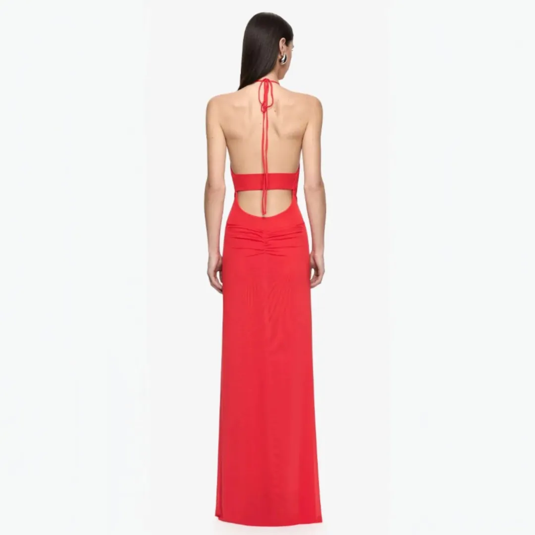 Bec & Bridge Xanthi V Neck Maxi Dress in Flame Size 8 for rent on The Volte - main image