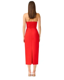 Elliatt Fleurisca Embroidered Midi Dress in Scarlet Red Size 10 for rent on The Volte - image 2