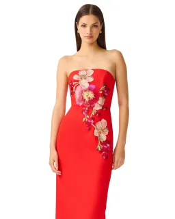 Elliatt Fleurisca Embroidered Midi Dress in Scarlet Red Size 10 for rent on The Volte - image 3