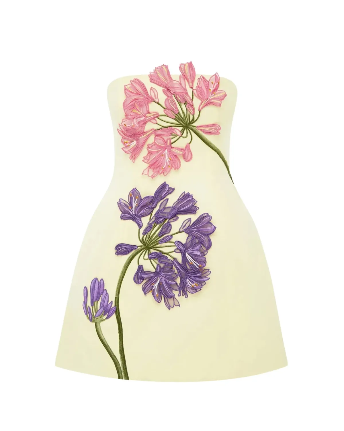 Leo Lin Roselle Applique Bustier Mini Dress Agapanthus Print Size 14 - Image 3