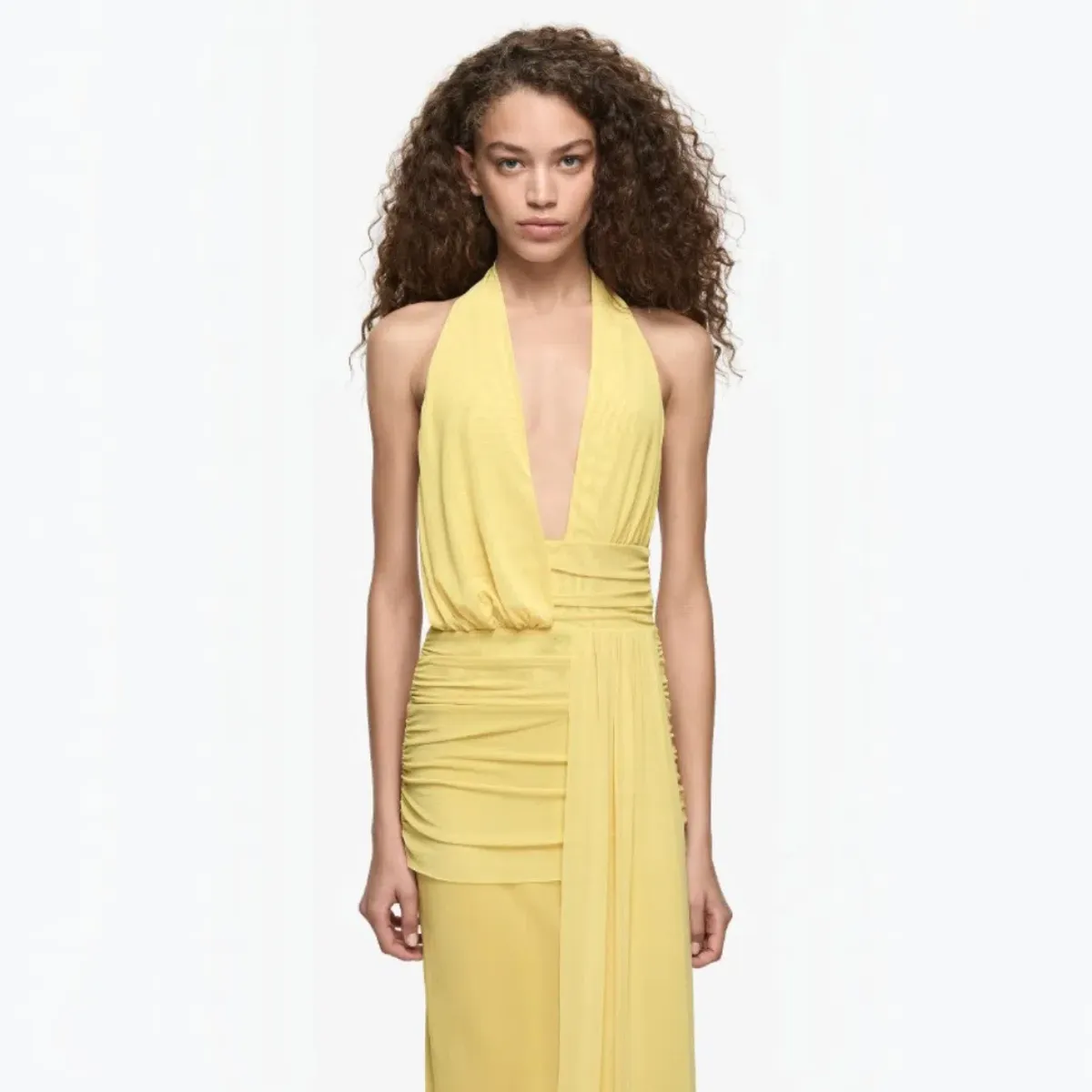 Bec & Bridge Cassis Drape Dress In Yellow Size 8 - Image 3