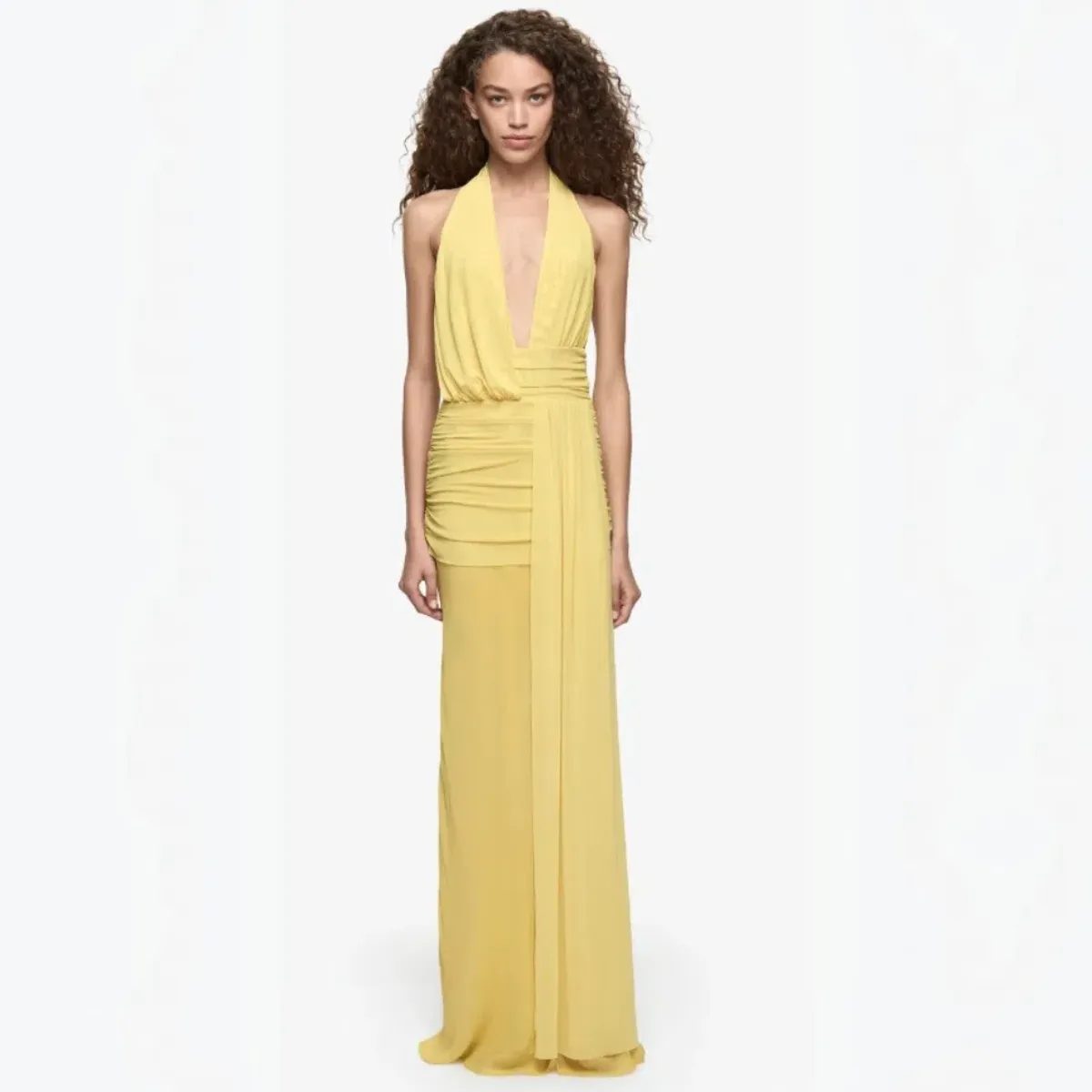 Bec & Bridge Cassis Drape Dress In Yellow Size 8 - Image 1
