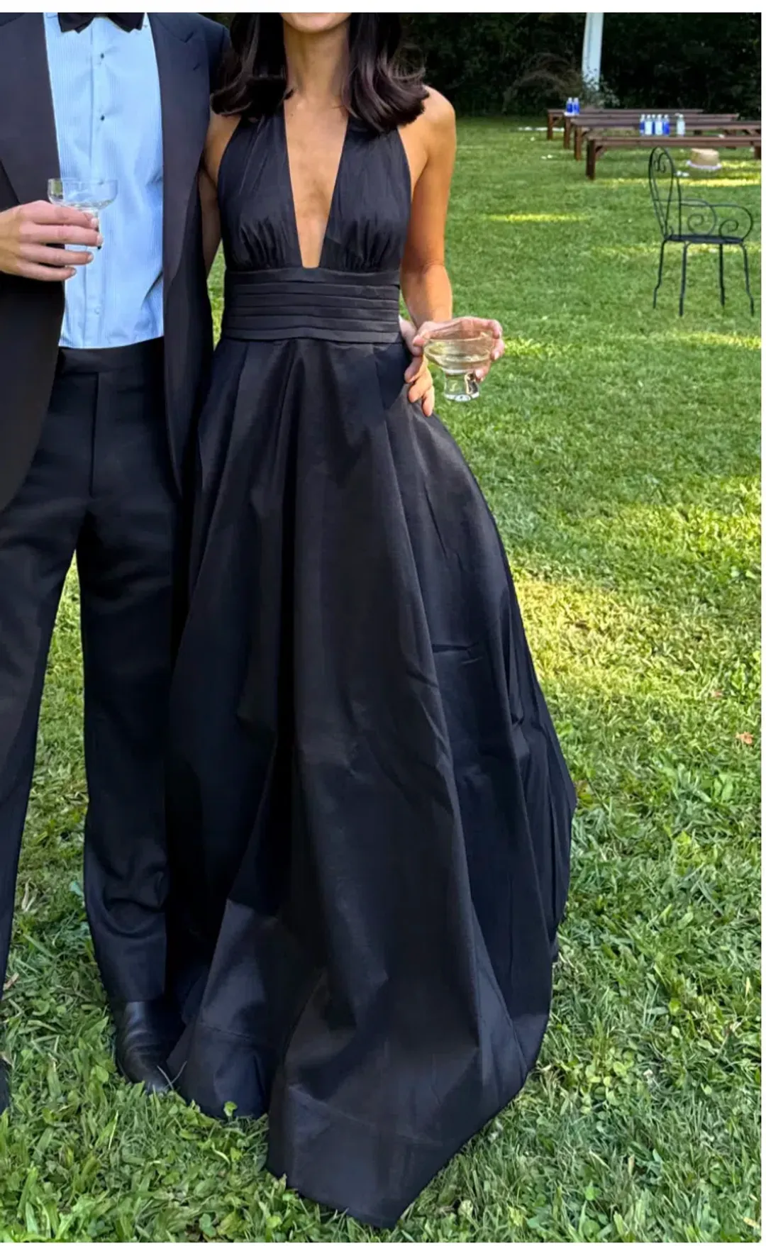 Hansen and Gretel Evelina taffeta gown black for rent on The Volte - main image