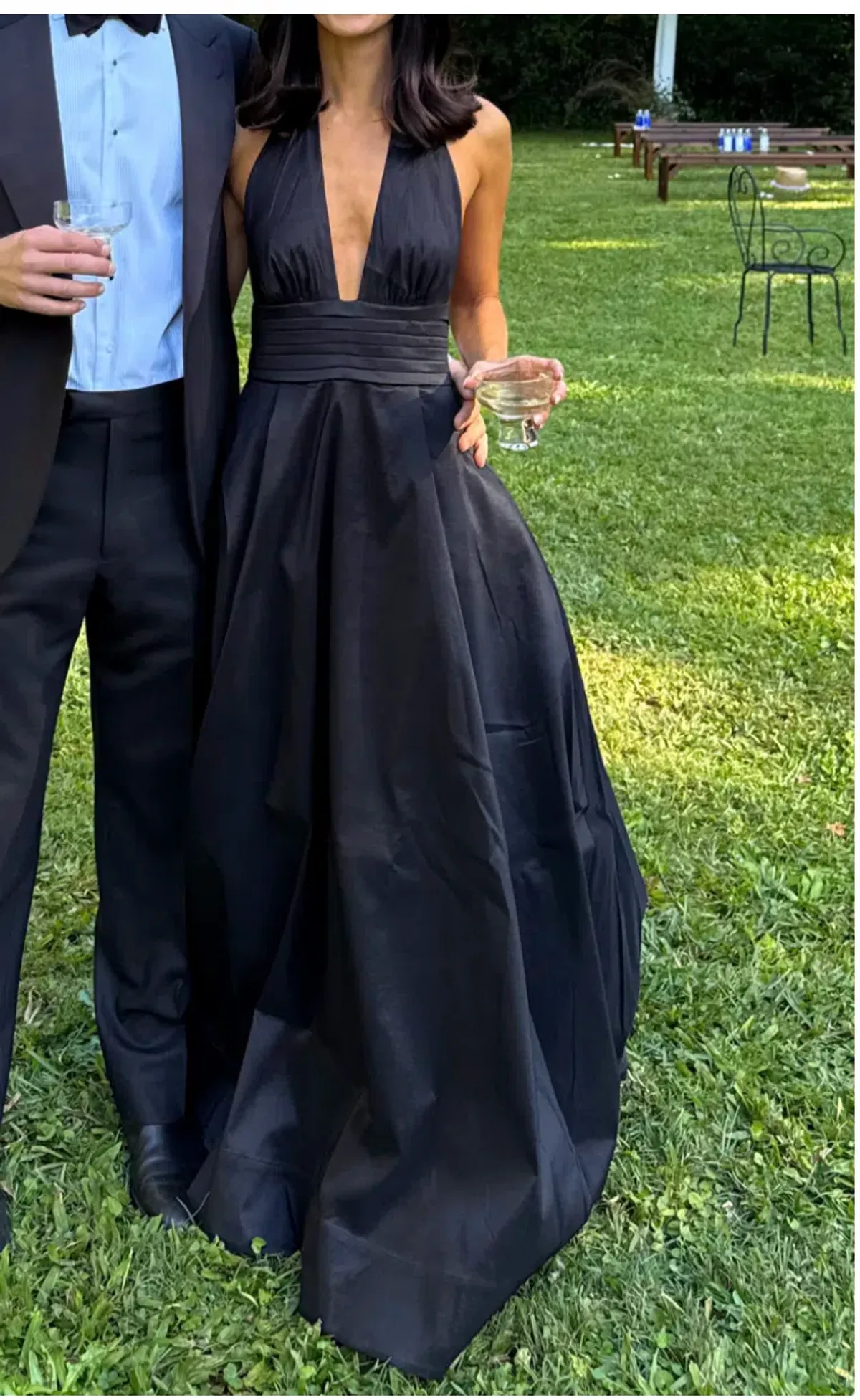Hansen and Gretel Evelina taffeta gown black for rent on The Volte - main image