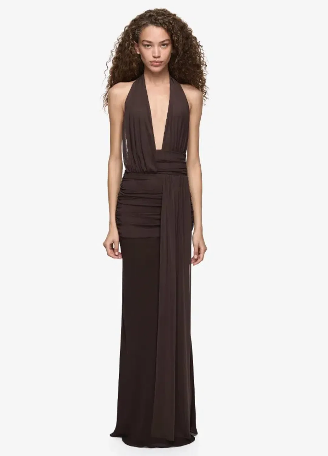 Bec and Bridge Cassis Drape Maxi in Dark Chocolate Size 12 for rent on The Volte - main image