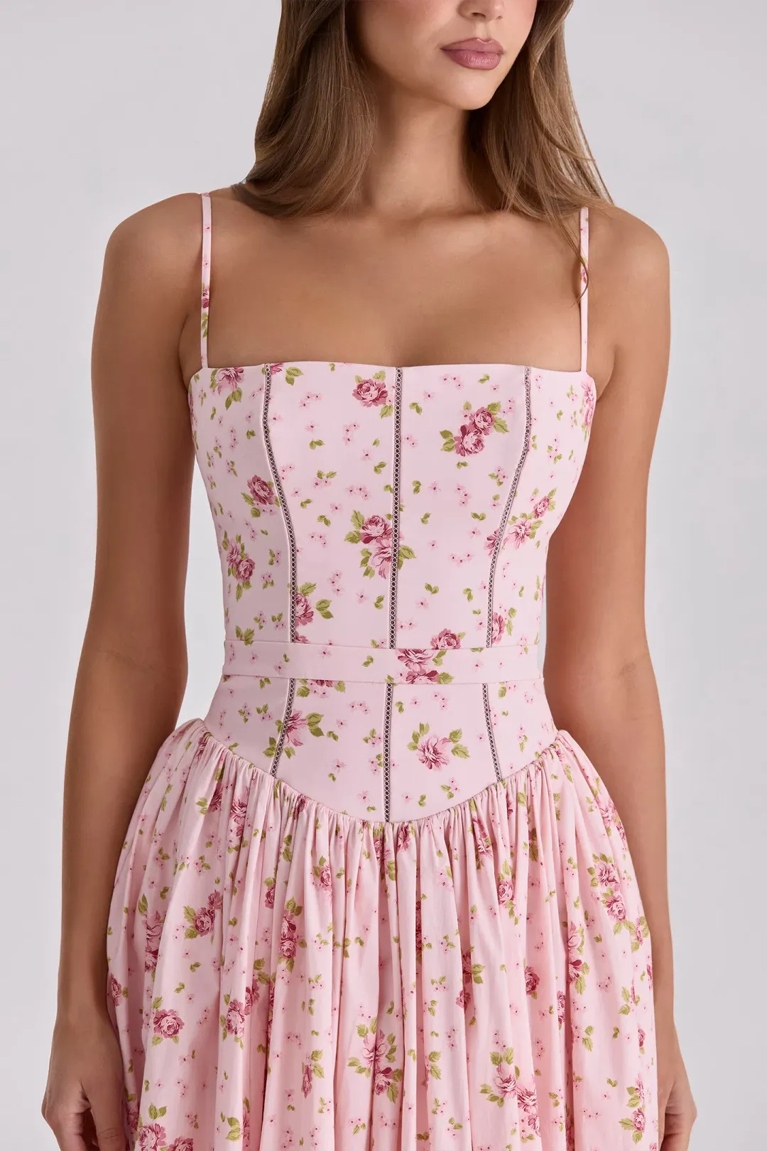 House of CB Ysabella Maxi in Pink Vintage Rose Size S/AU 8 for rent on The Volte - main image