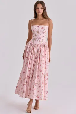 House of CB Ysabella Maxi in Pink Vintage Rose Size S/AU 8 for rent on The Volte - image 1