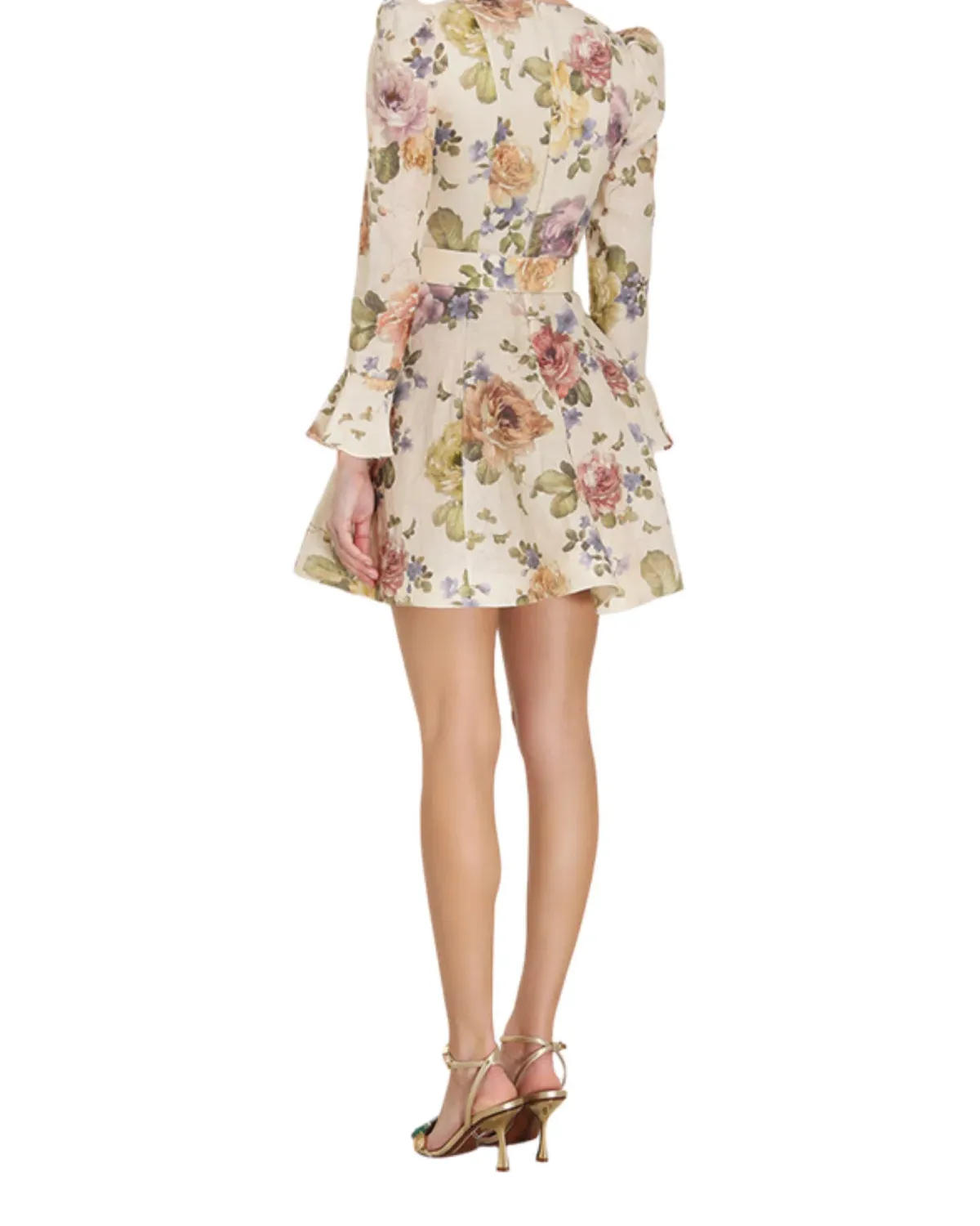 Zimmermann Luminosity Mini Dress Multi Floral Cream Size 2 / AU 12 - Image 2