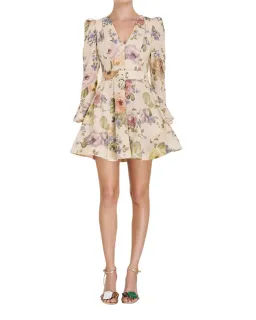 Zimmermann Luminosity Mini Dress Multi Floral Cream Size 2 / AU 12 for rent on The Volte - image 1