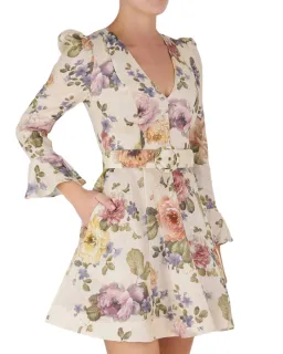 Zimmermann Luminosity Mini Dress Multi Floral Cream Size 2 / AU 12 for rent on The Volte - image 3