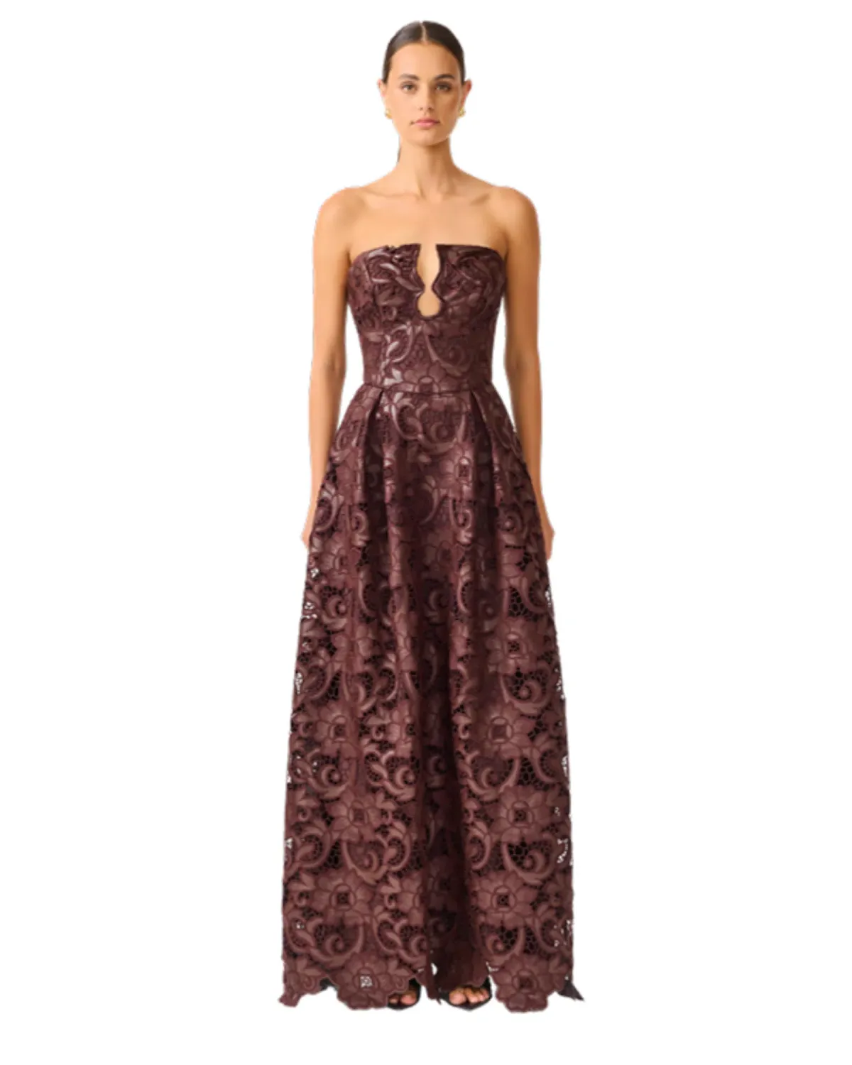 Elliatt Novelle Sweetheart Maxi Dress Chocolate Brown Size M / AU 10 - Image 1