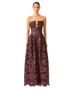 Elliatt Novelle Sweetheart Maxi Dress Chocolate Brown Size M / AU 10 for rent on The Volte - image 1