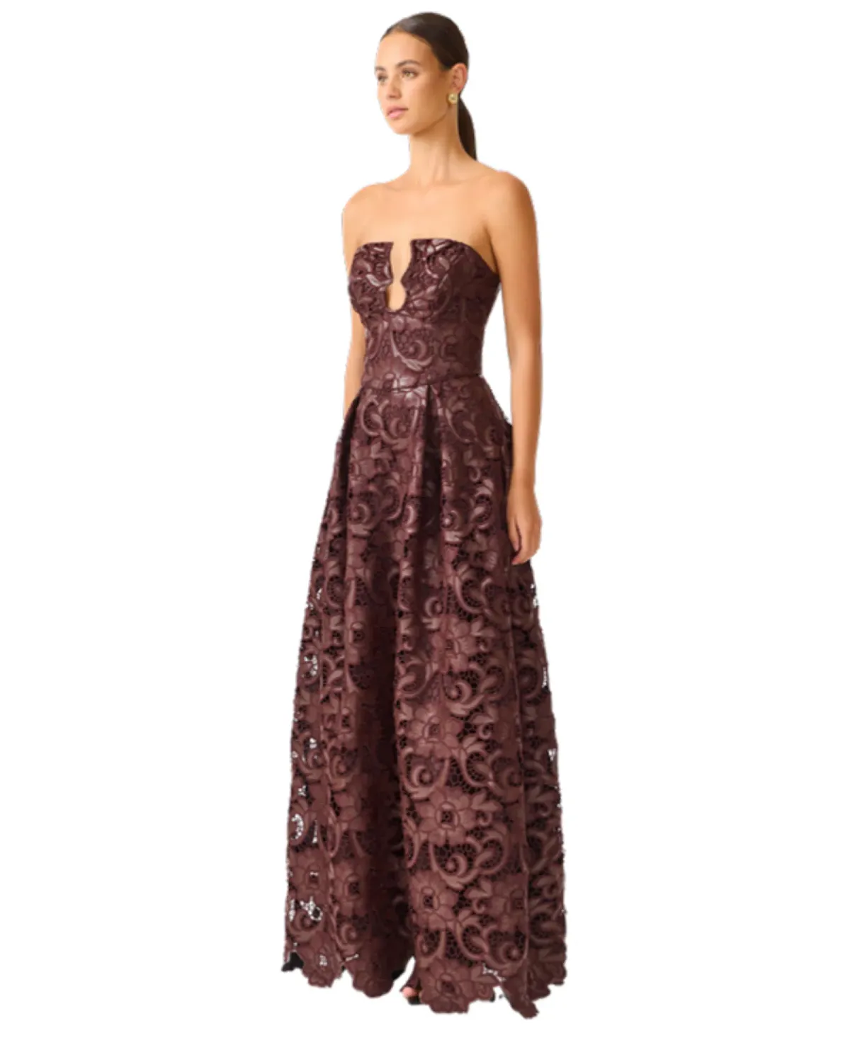 Elliatt Novelle Sweetheart Maxi Dress Chocolate Brown Size M / AU 10 - Image 4