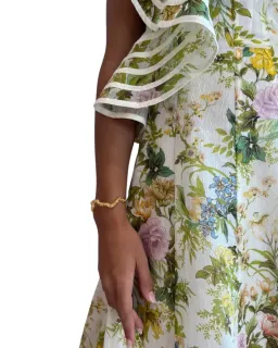 Alemais Eden Flounce Midi Dress Cream Floral Size 14 for rent on The Volte - image 5