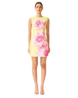 Elliatt Sybella Shift Mini Dress Pink Yellow Floral Mini Size L / AU 12 for rent on The Volte - image 1