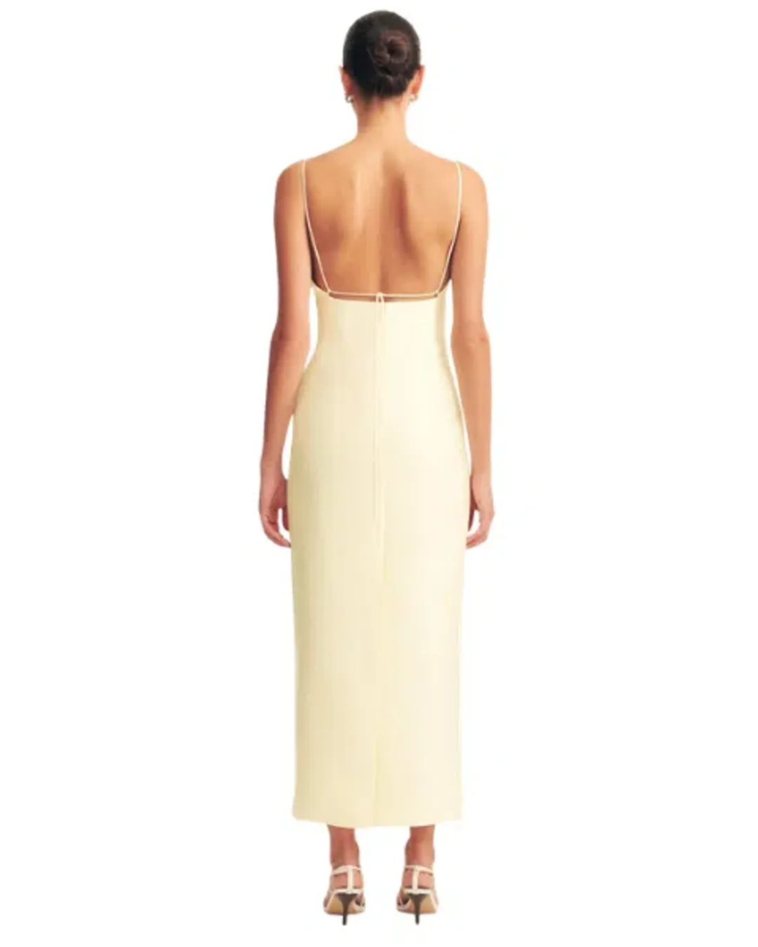 Shona Joy Otis Draped High Neck Midi Dress Yuzu Size 6 for rent on The Volte - main image