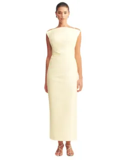 Shona Joy Otis Draped High Neck Midi Dress Yuzu Size 6 for rent on The Volte - image 1