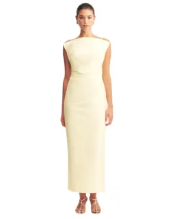 Shona Joy Otis Draped High Neck Midi Dress Yuzu Size 12 for rent on The Volte - image 1