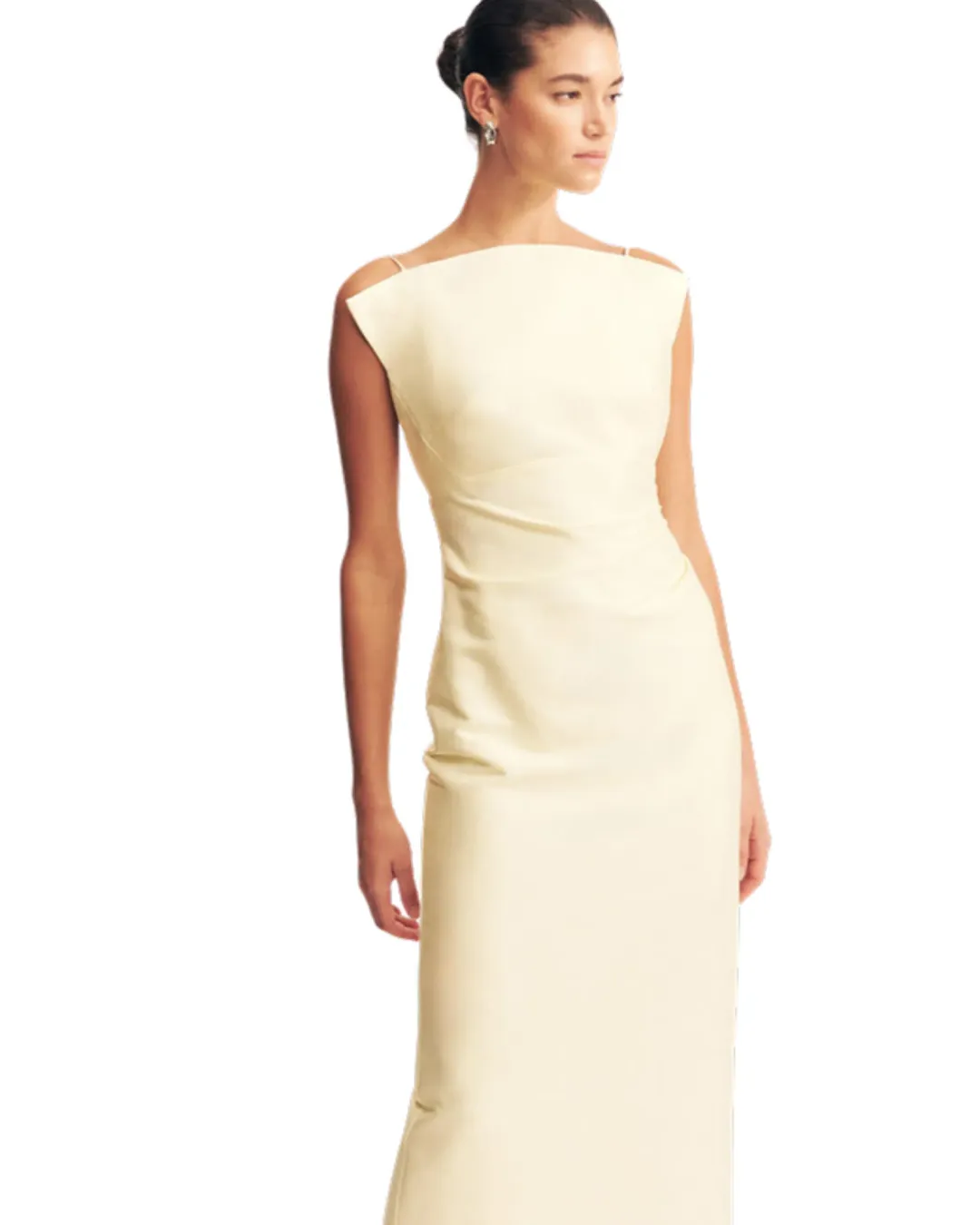 Shona Joy Otis Draped High Neck Midi Dress Yuzu Size 12 for rent on The Volte - main image