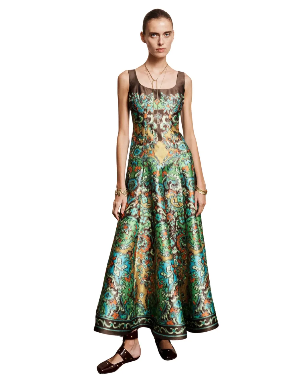 Alemais Charlotte Maxi Gown Watercolour Print Size 10 for rent on The Volte - main image