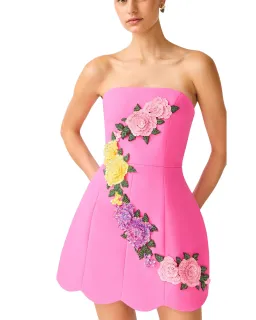 Elliatt Laurentia Tulip Mini Dress Fuchsia Pink Size L / AU 12 for rent on The Volte - image 3