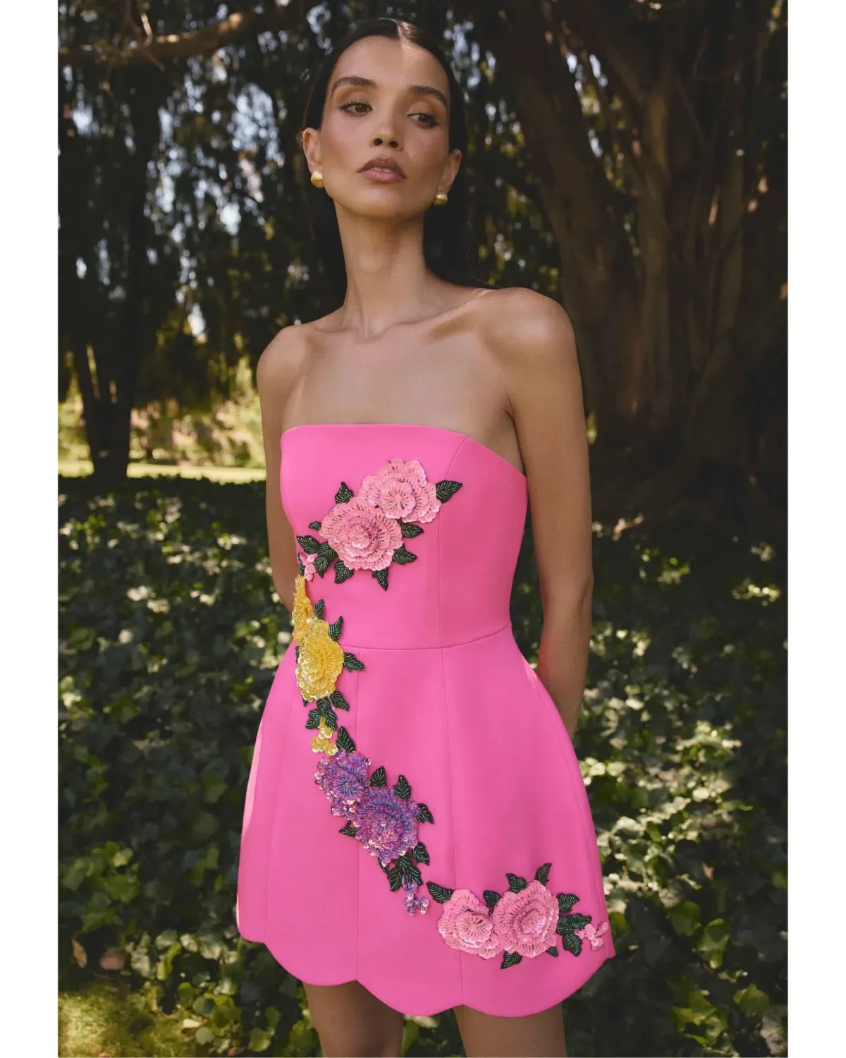 Elliatt Laurentia Tulip Mini Dress Fuchsia Pink Size L / AU 12 - Image 1