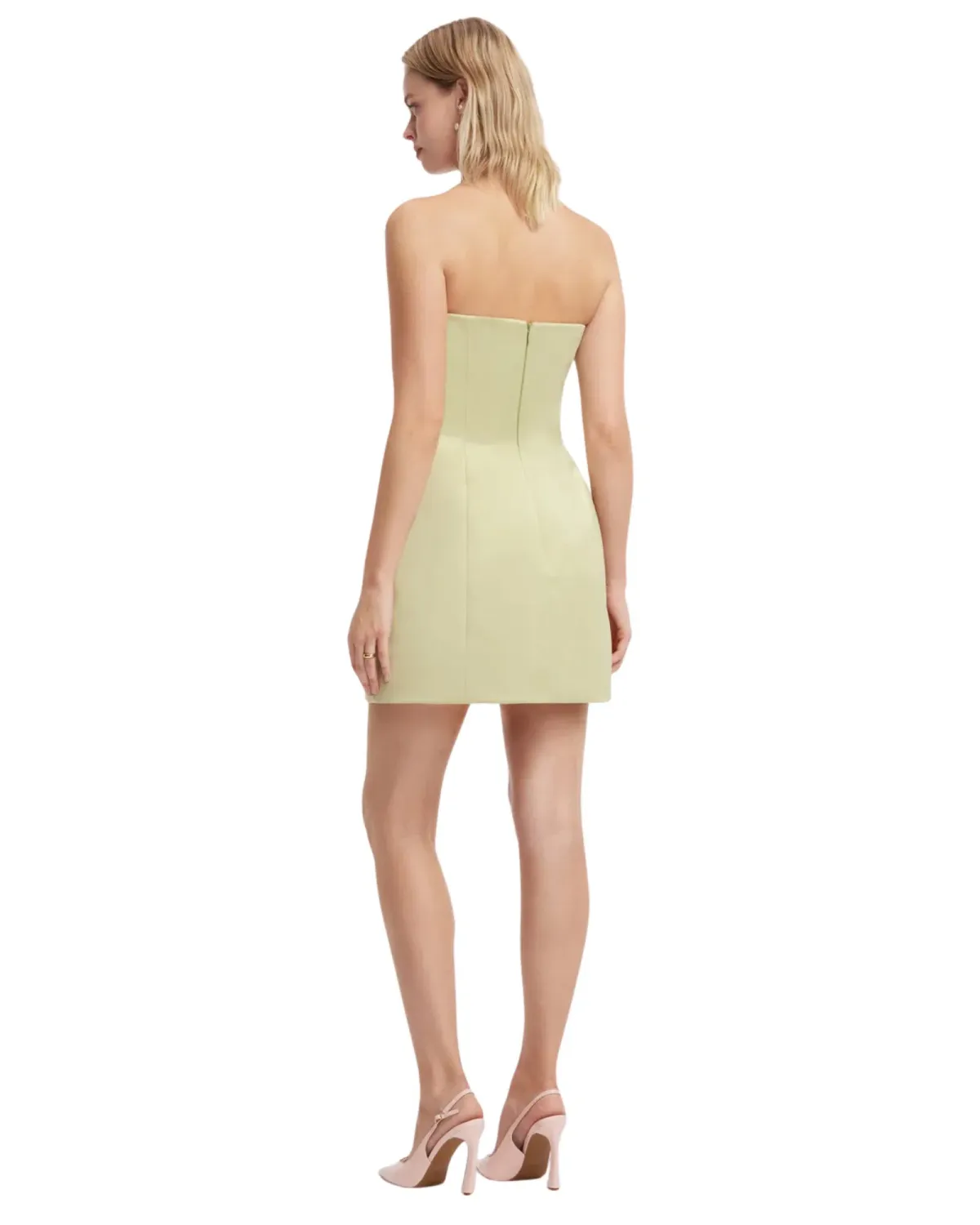 Leo Lin Roselle Embroidered Bustier Mini Dress Pistachio Rose Print Size 10 - Image 3