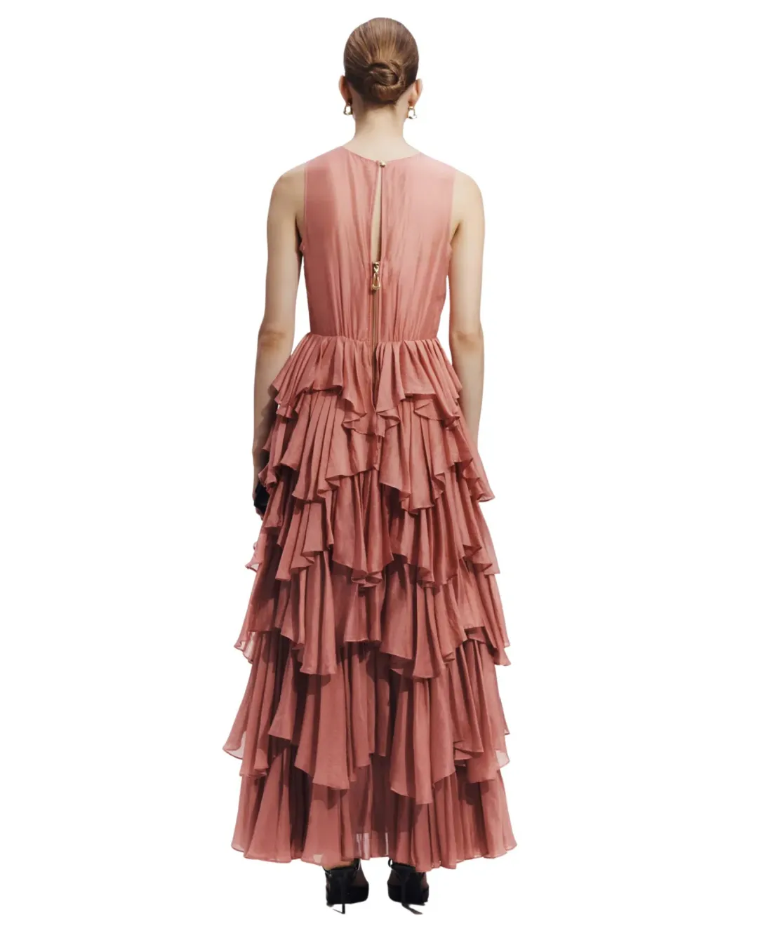 Aje Isodole Maxi Gown Rose Gold Size 12 for rent on The Volte - main image