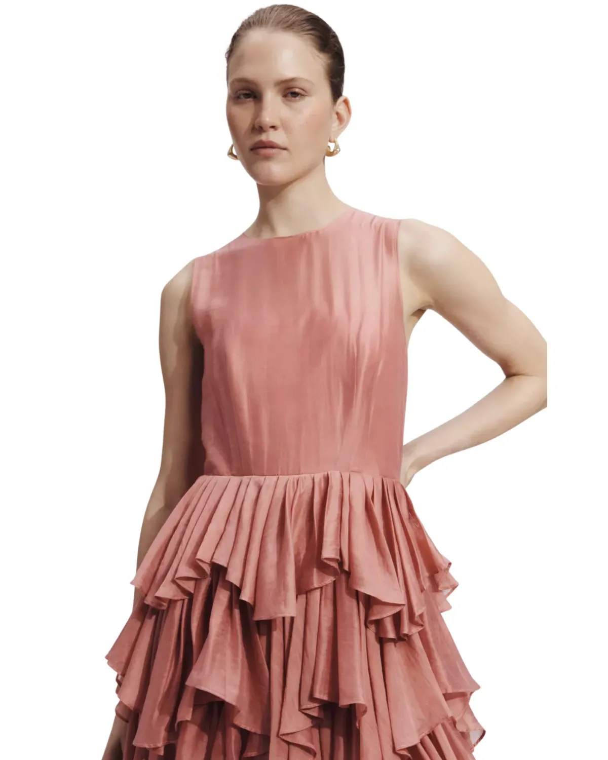 Aje Isodole Maxi Gown Rose Gold Size 12 - Image 4