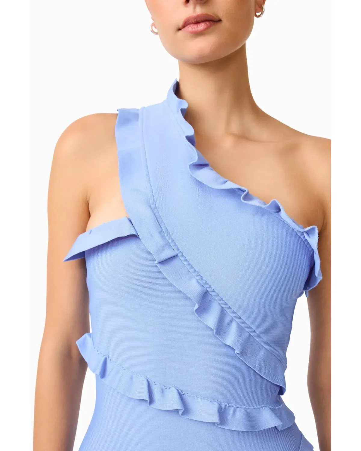Elliatt Floriana Asymmetric Maxi Gown Cornflower Blue Size L / AU 12 - Image 4
