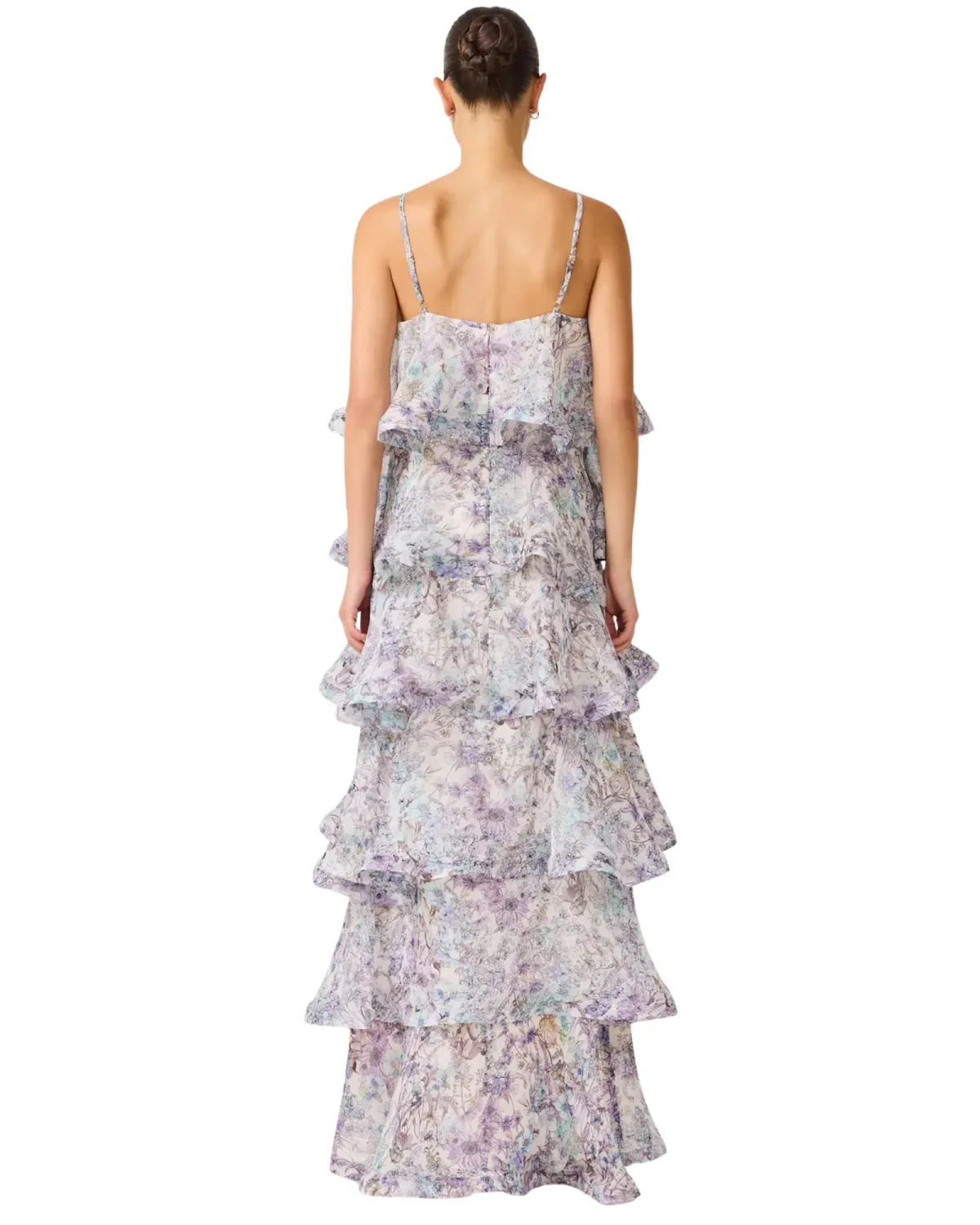 Elliatt Rosaria Tiered Maxi Gown Purple Floral Size L / AU 12 - Image 2