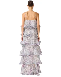 Elliatt Rosaria Tiered Maxi Gown Purple Floral Size L / AU 12 for rent on The Volte - image 2