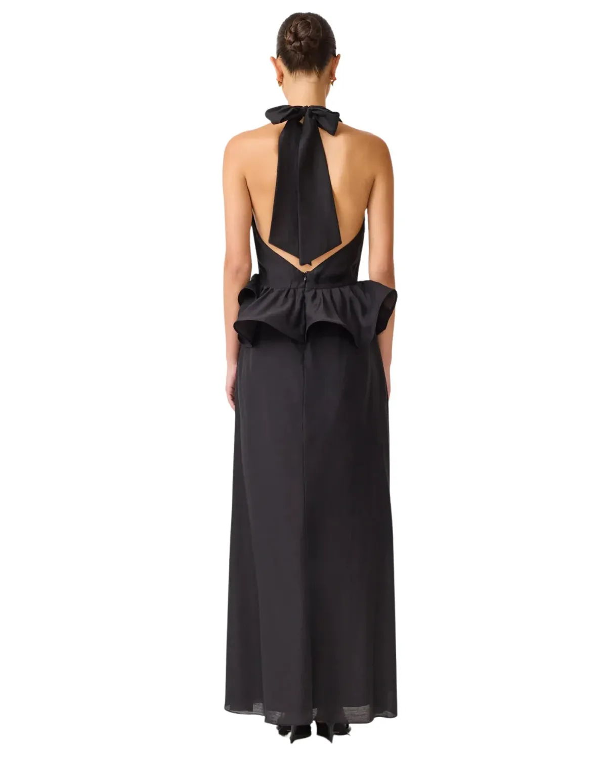 Elliatt Fiorina Halter Peplum Maxi Gown Black Size L / AU 12 - Image 3