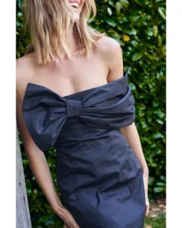 Aston Studio Phoebe Off Shoulder Mini Dress Nero Black Size 12 for rent on The Volte - image 3