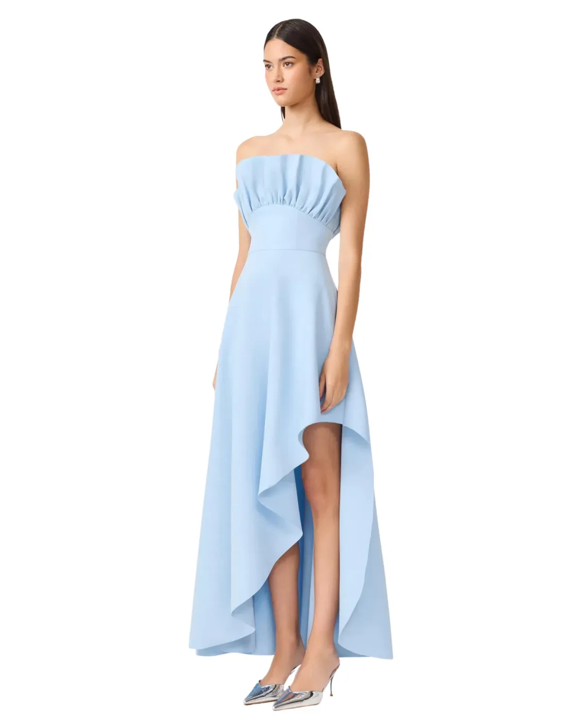 Elliatt Liora Strapless Asymmetric Maxi Gown Powder Blue Size L / AU 12 - Image 3