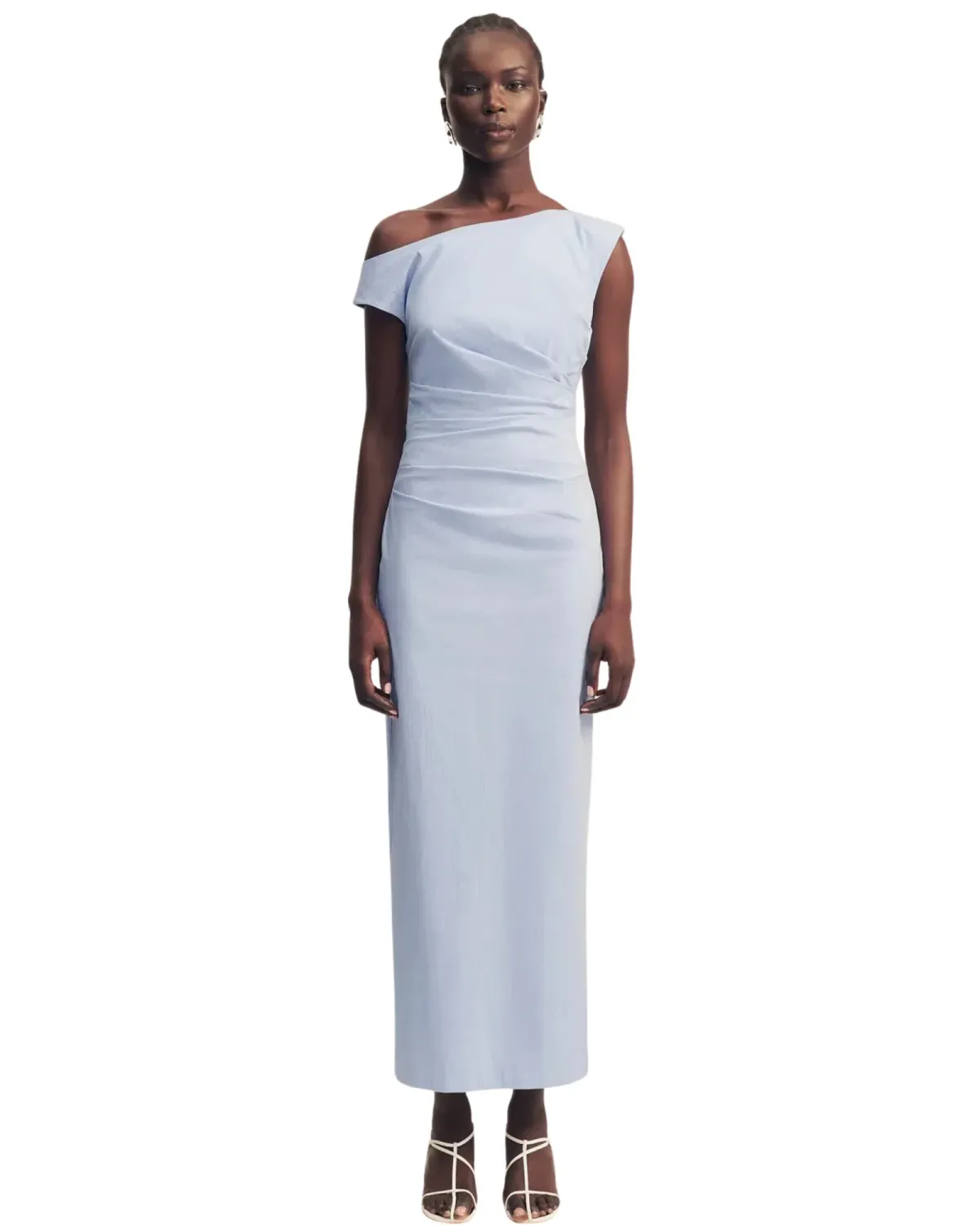Shona Joy Campbell Off Shoulder Maxi Dress Cornflower Blue Size 8 for rent on The Volte - main image
