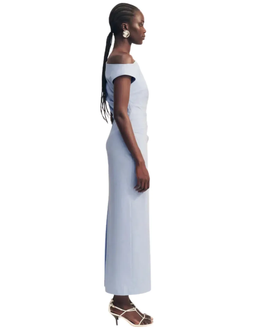 Shona Joy Campbell Off Shoulder Maxi Dress Cornflower Blue Size 8 for rent on The Volte - main image