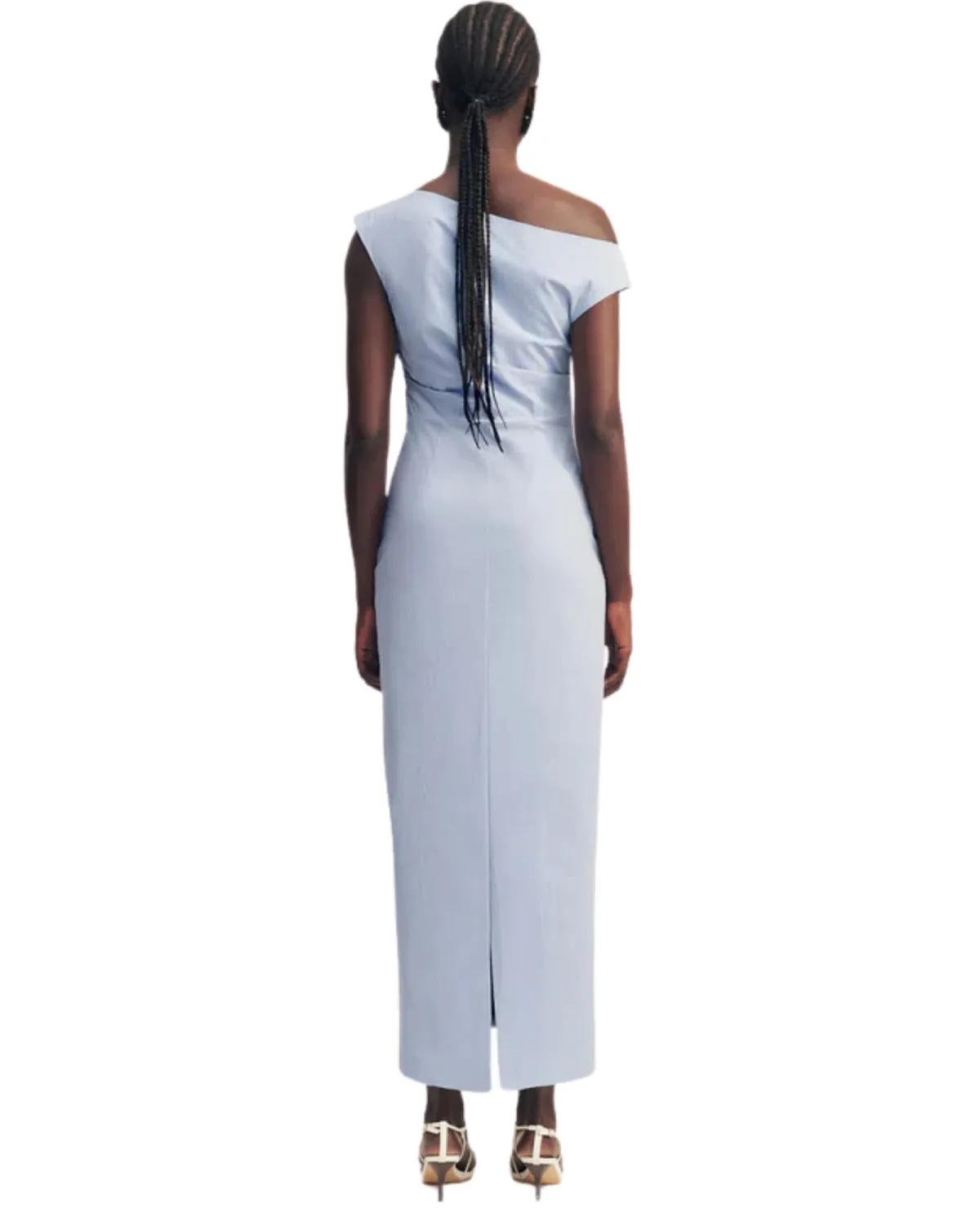 Shona Joy Campbell Off Shoulder Maxi Dress Cornflower Blue Size 8 - Image 2