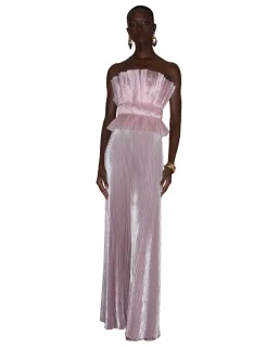 L'idee Masquerade Strapless Maxi Gown Dusty Shimmer Pink Size 10 for rent on The Volte - image 3