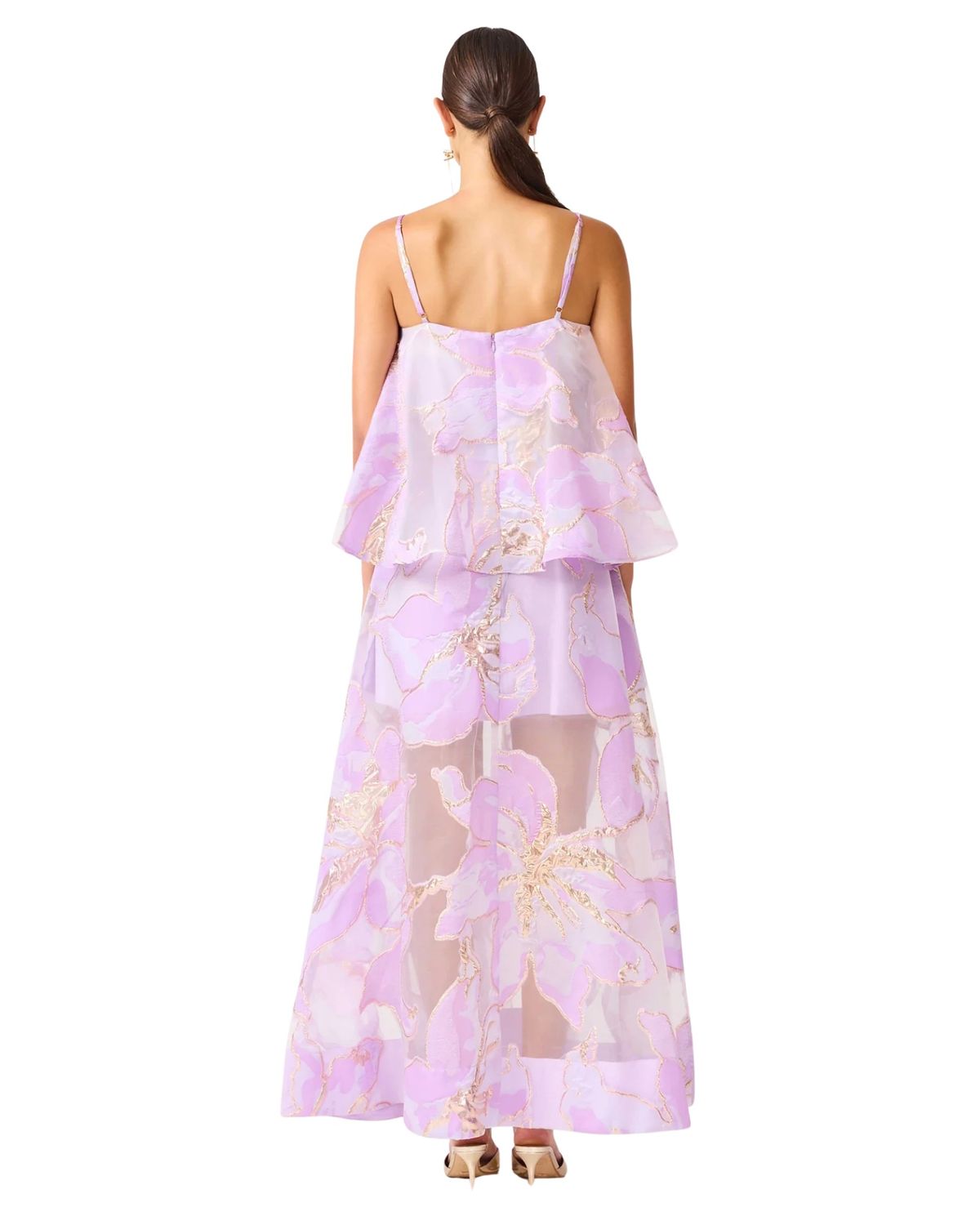 Elliatt Elysia Tiered Maxi Gown Purple Floral Size M / AU 10 - Image 4