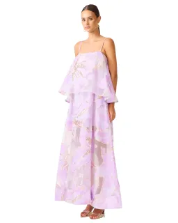 Elliatt Elysia Tiered Maxi Gown Purple Floral Size M / AU 10 for rent on The Volte - image 3