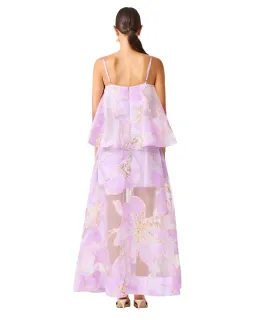 Elliatt Elysia Tiered Maxi Gown Purple Floral Size L / AU 12 for rent on The Volte - image 4