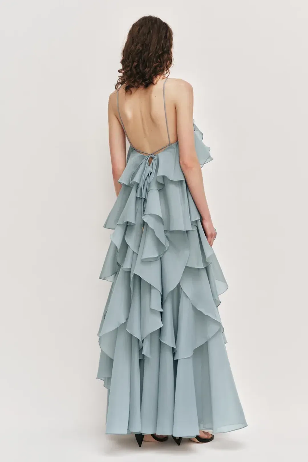 Aje Pandorea Layered Maxi Dress in Duck Egg Size AU 6 for rent on The Volte - main image