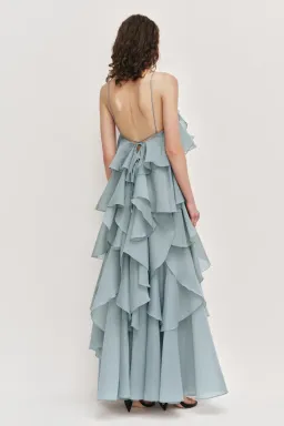 Aje Pandorea Layered Maxi Dress in Duck Egg Size AU 6 for rent on The Volte - image 6