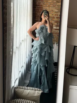 Aje Pandorea Layered Maxi Dress in Duck Egg Size AU 6 for rent on The Volte - image 8